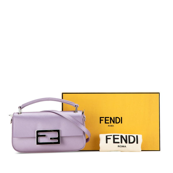 フェンディ バケット フォンポーチ ハンドバッグ ショルダーバッグ 2WAY 7AS142 パープル シルク レザー レディース FENDI 【中古】