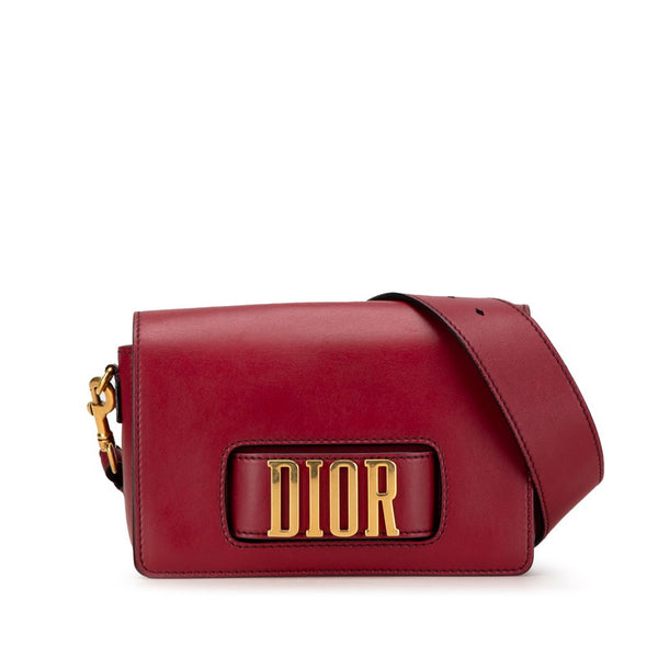 ディオール エボリューション フラップ 斜め掛け ショルダーバッグ ワインレッド レザー レディース Dior 【中古】