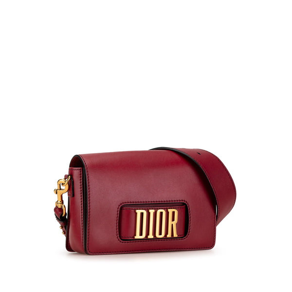 ディオール エボリューション フラップ 斜め掛け ショルダーバッグ ワインレッド レザー レディース Dior 【中古】