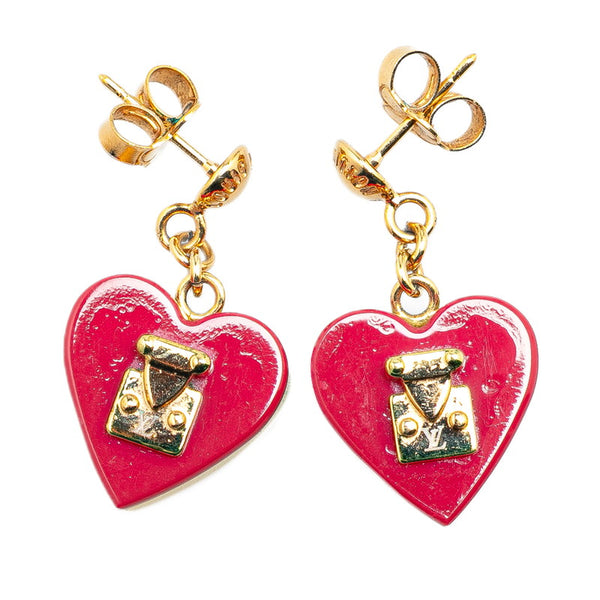 ルイ ヴィトン ブックルドレイユ ロックミー ハート ピアス M66790 ゴールド ピンク メッキ レディース LOUIS VUITTON 【中古】