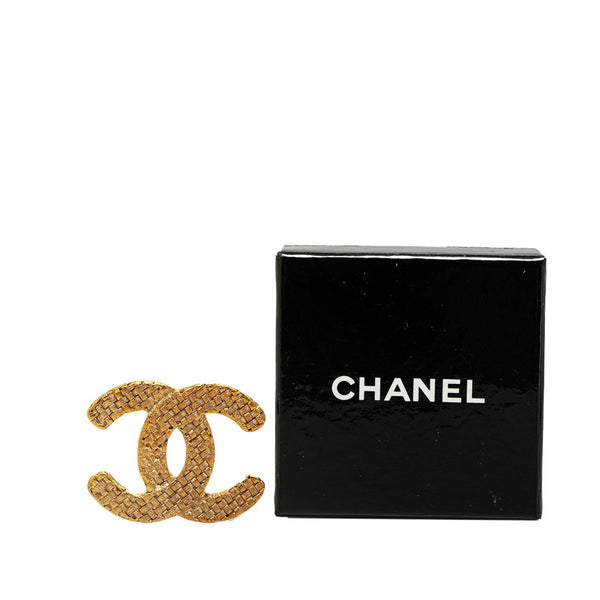 シャネル ヴィンテージ 編み込み ココマーク ブローチ ゴールド メッキ レディース CHANEL 【中古】