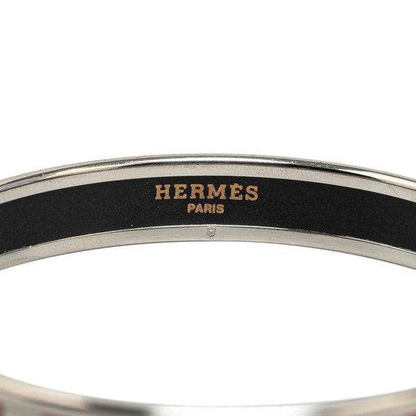 エルメス エマイユPM CANCER 蟹座 バングル シルバー レッド ホワイト メタル レディース HERMES 【中古】