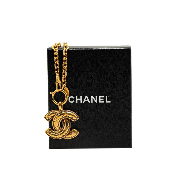 シャネル ココマーク マトラッセ ネックレス ゴールド メッキ レディース CHANEL 【中古】