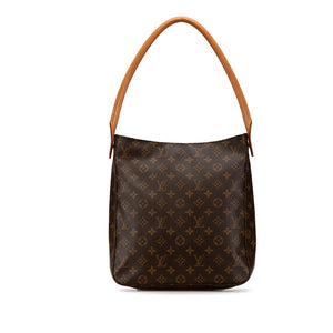 ルイ ヴィトン モノグラム ルーピングGM ショルダーバッグ ハンドバッグ M51145 ブラウン PVC レザー レディース LOUIS VUITTON 【中古】