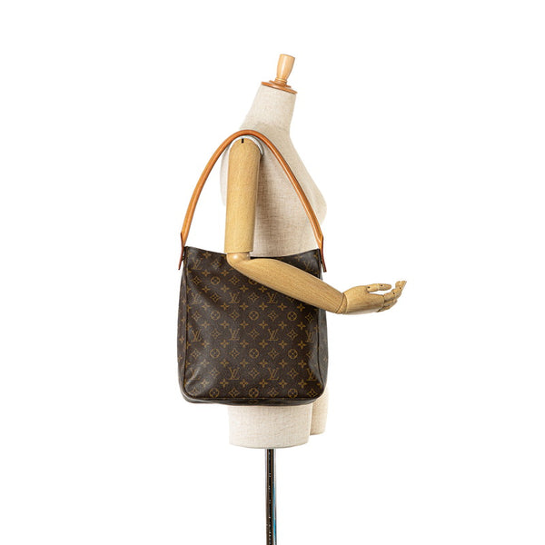 ルイ ヴィトン モノグラム ルーピングGM ショルダーバッグ ハンドバッグ M51145 ブラウン PVC レザー レディース LOUIS VUITTON 【中古】