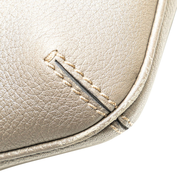 フェンディ セレリア 斜め掛け ショルダーバッグ 8BT194 グレー レザー レディース FENDI 【中古】