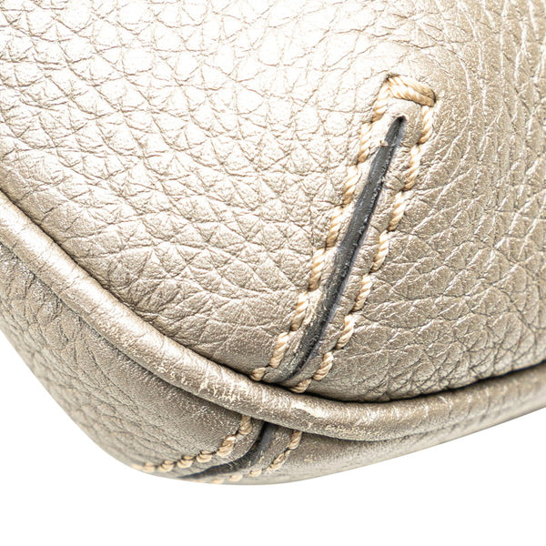 フェンディ セレリア 斜め掛け ショルダーバッグ 8BT194 グレー レザー レディース FENDI 【中古】