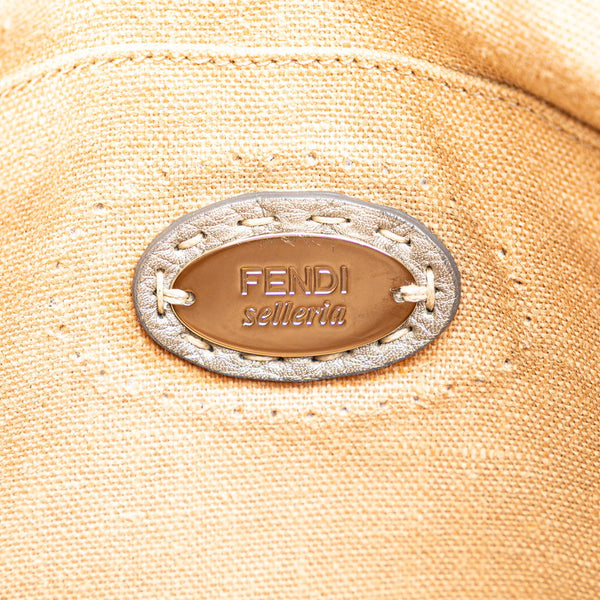 フェンディ セレリア 斜め掛け ショルダーバッグ 8BT194 グレー レザー レディース FENDI 【中古】