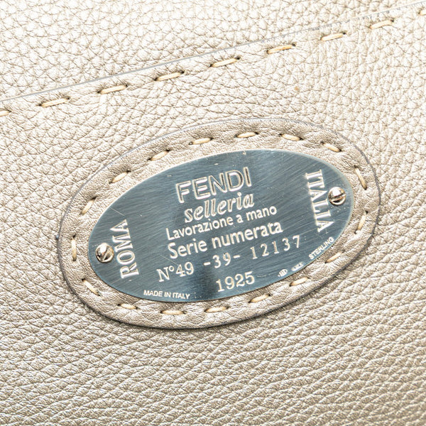 フェンディ セレリア 斜め掛け ショルダーバッグ 8BT194 グレー レザー レディース FENDI 【中古】