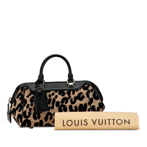 ルイ ヴィトン レオパード ベイビー ハンドバッグ M94257 ベージュ ブラック レザー ジャガードキャンバス レディース LOUIS VUITTON 【中古】