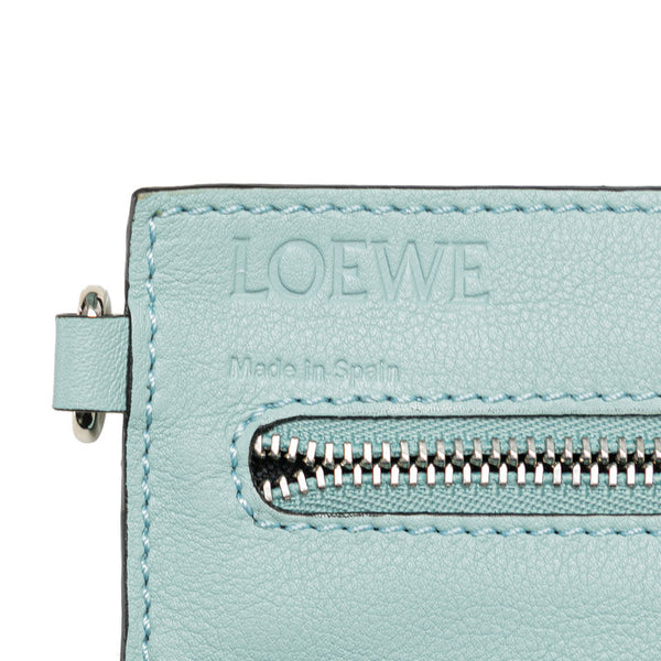 ロエベ アナグラム ハンモック ミディアム ショルダーバッグ ハンドバッグ 2WAY ライトブルー　 レザー レディース LOEWE 【中古】