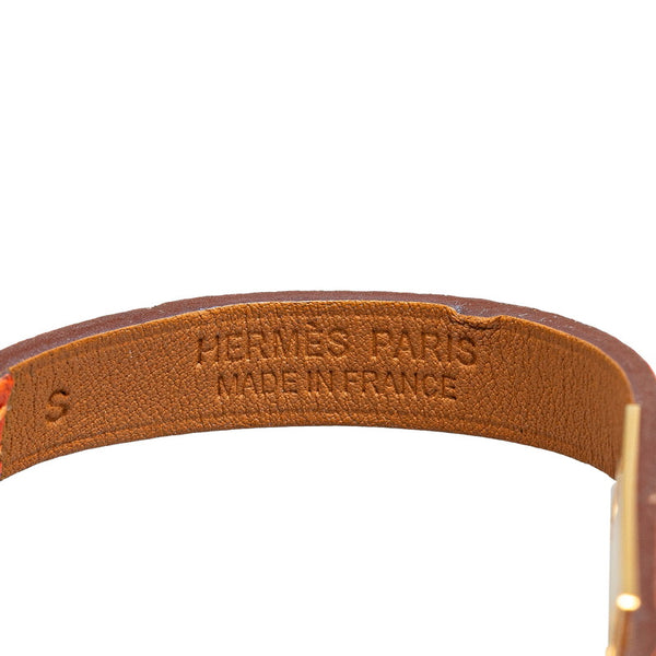 エルメス リヴァル ミニ ブレスレット サイズ:S オレンジ ヴォーエプソン レディース HERMES 【中古】