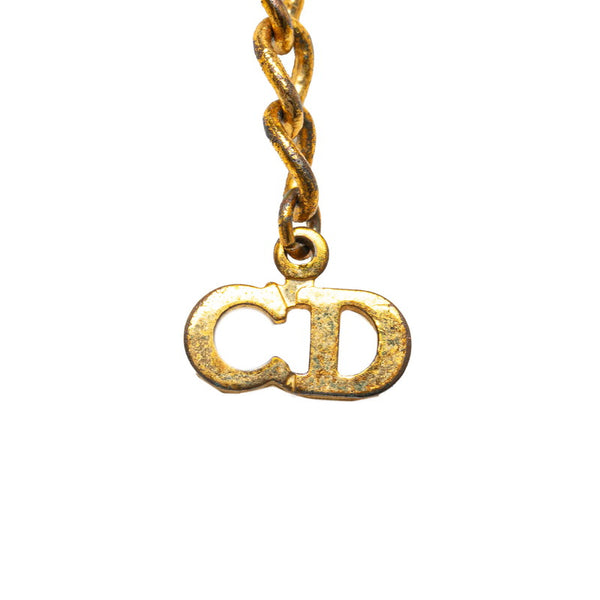 ディオール ロゴプレート ネックレス ゴールド メッキ レディース Dior 【中古】