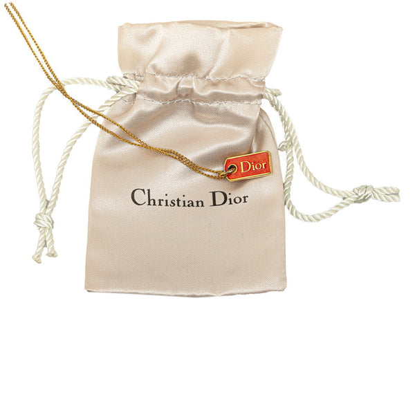 ディオール ロゴプレート ネックレス ゴールド メッキ レディース Dior 【中古】
