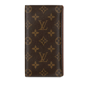 ルイ ヴィトン モノグラム ポルトカルトクレディ 長財布 M60825 ブラウン PVC レザー レディース LOUIS VUITTON 【中古】