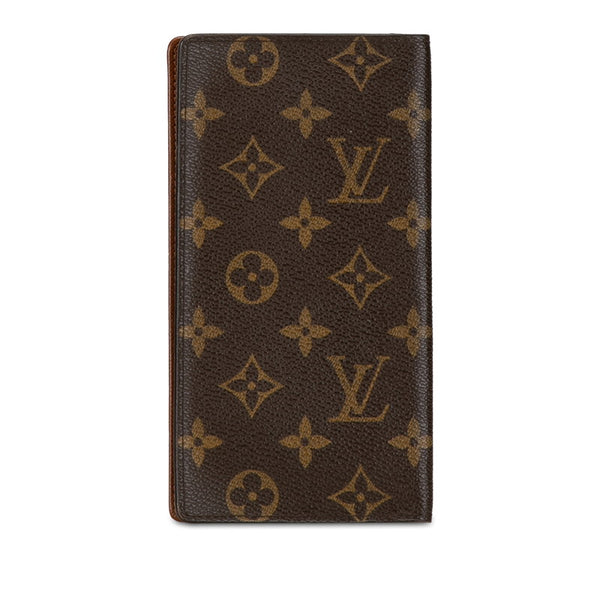 ルイ ヴィトン モノグラム ポルトカルトクレディ 長財布 M60825 ブラウン PVC レザー レディース LOUIS VUITTON 【中古】