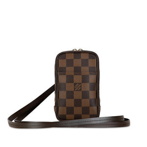 ルイ ヴィトン ダミエ エテュイ オカピGM ショルダーバッグ ポーチ  N61737 ブラウン PVC レザー レディース LOUIS VUITTON 【中古】