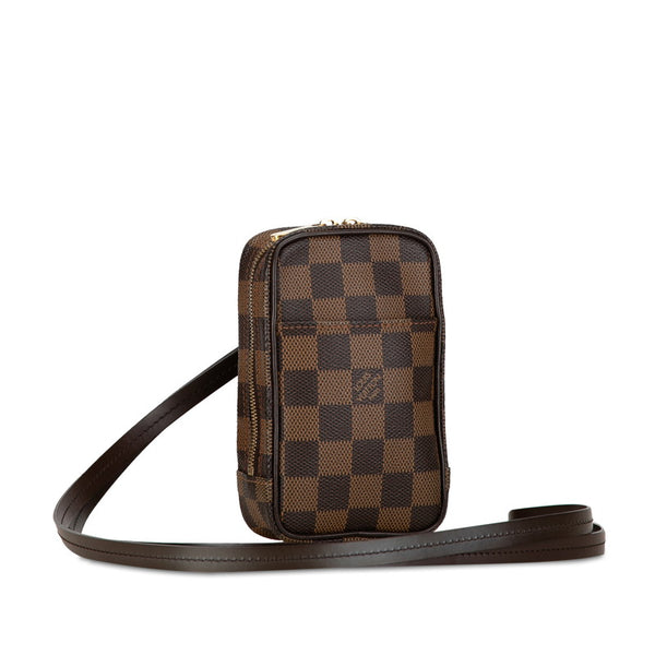 ルイ ヴィトン ダミエ エテュイ オカピGM ショルダーバッグ ポーチ  N61737 ブラウン PVC レザー レディース LOUIS VUITTON 【中古】