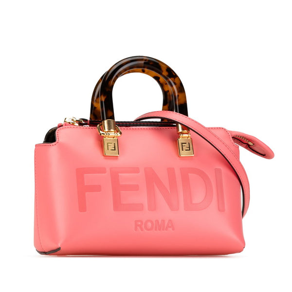 フェンディ バイ ザ ウェイ ミニ ハンドバッグ ショルダーバッグ 2WAY 8BS067 ピンク カーフ レザー レディース FENDI 【中古】