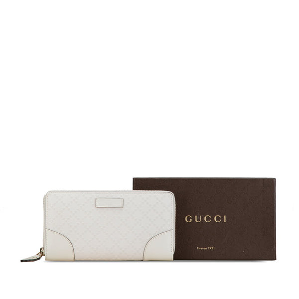 グッチ ディアマンテ ラウンドファスナー 長財布 354487 ホワイト PVC レザー レディース GUCCI 【中古】