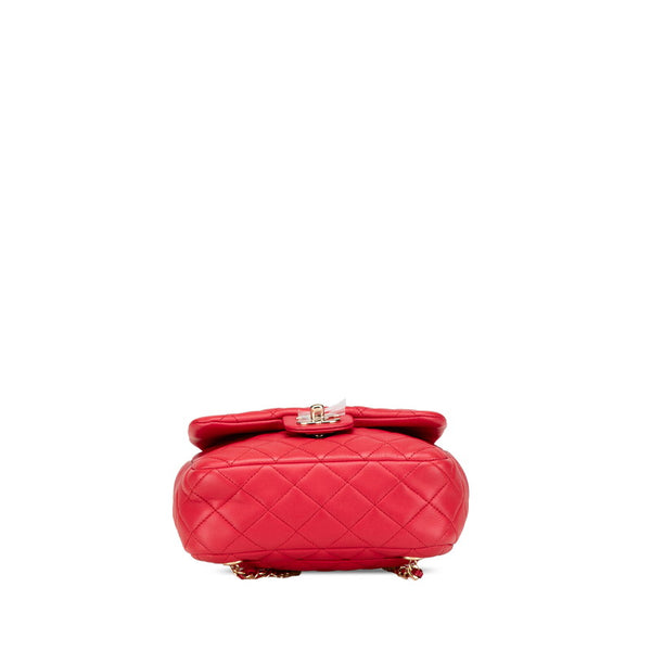 シャネル ココマーク マトラッセ リュック バックパック A94417 レッド ラムスキン レディース CHANEL 【中古】