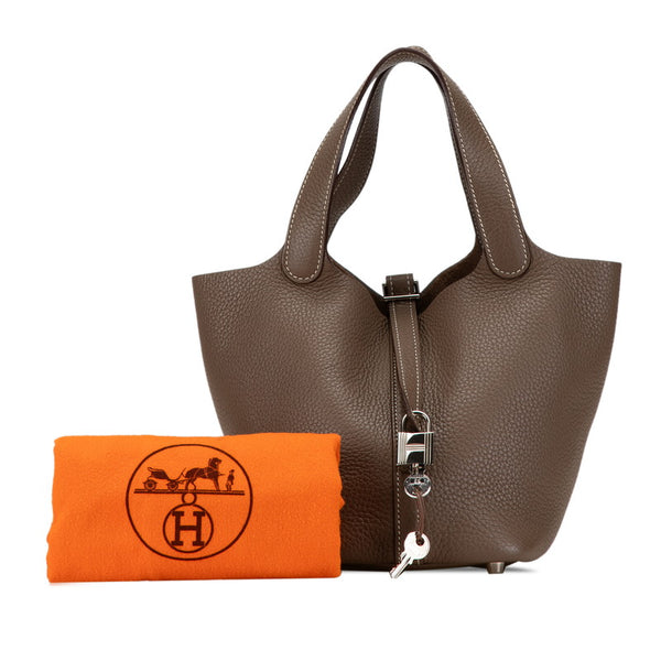 エルメス ピコタンロックPM ハンドバッグ エトゥープ グレージュ トリヨンクレマンス レディース HERMES 【中古】