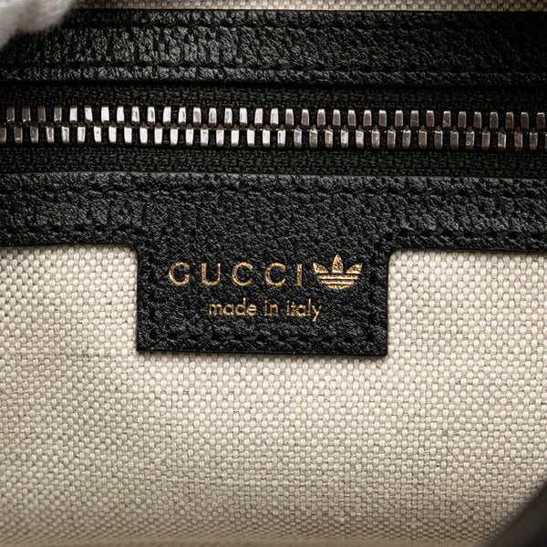 グッチ × adidas アディダス GGクリスタル 斜め掛け ショルダーバッグ 702427 レッド ブラック PVC レザー レディース GUCCI 【中古】