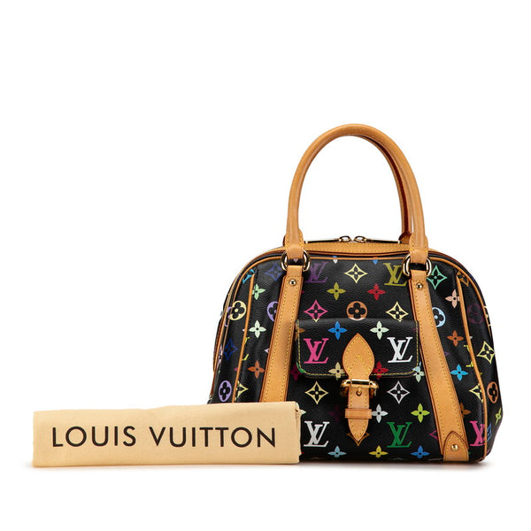 ルイ ヴィトン モノグラム マルチカラー プリシラ ハンドバッグ M40097 ノワール ブラック PVC レザー レディース LOUIS VUITTON 【中古】