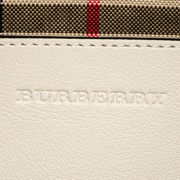 バーバリー ノバチェック リュック バックパック レッド オレンジ ホワイト ナイロン レザー レディース BURBERRY 【中古】