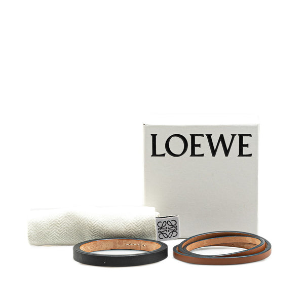 ロエベ ダブル バングル セット バングル ブラウン ブラック カーフ レディース LOEWE 【中古】