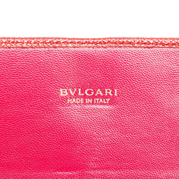 ブルガリ ブルガリブルガリ 長財布 レッド レザー レディース BVLGARI 【中古】