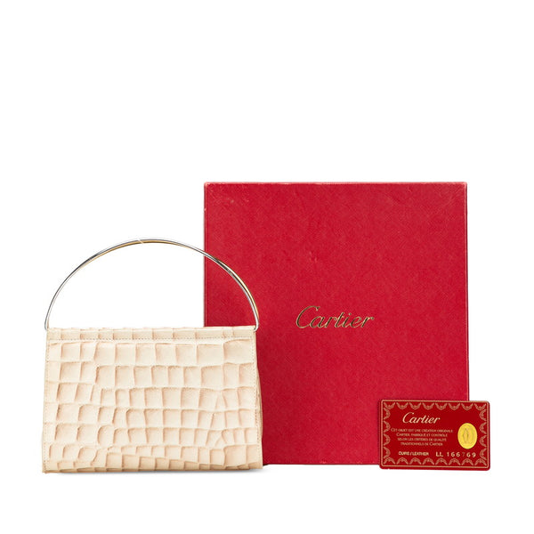 カルティエ トリニティ ハンドバッグ ベージュ レザー レディース CARTIER 【中古】