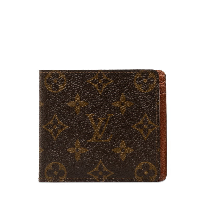 ルイ ヴィトン モノグラム ポルトビエ モネ 二つ折り財布 M61669 ブラウン PVC レザー レディース LOUIS VUITTON 【中古】