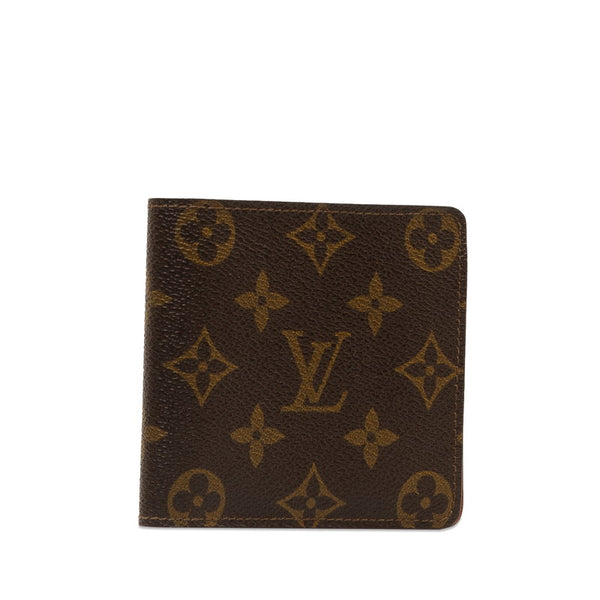 ルイ ヴィトン モノグラム ポルトビエ モネ 二つ折り財布 M61669 ブラウン PVC レザー レディース LOUIS VUITTON 【中古】