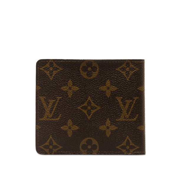 ルイ ヴィトン モノグラム ポルトビエ モネ 二つ折り財布 M61669 ブラウン PVC レザー レディース LOUIS VUITTON 【中古】