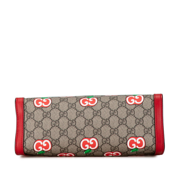 グッチ GGアップル スモール チェーン ショルダーバッグ 498156 ベージュ レッド PVC レザー レディース GUCCI 【中古】