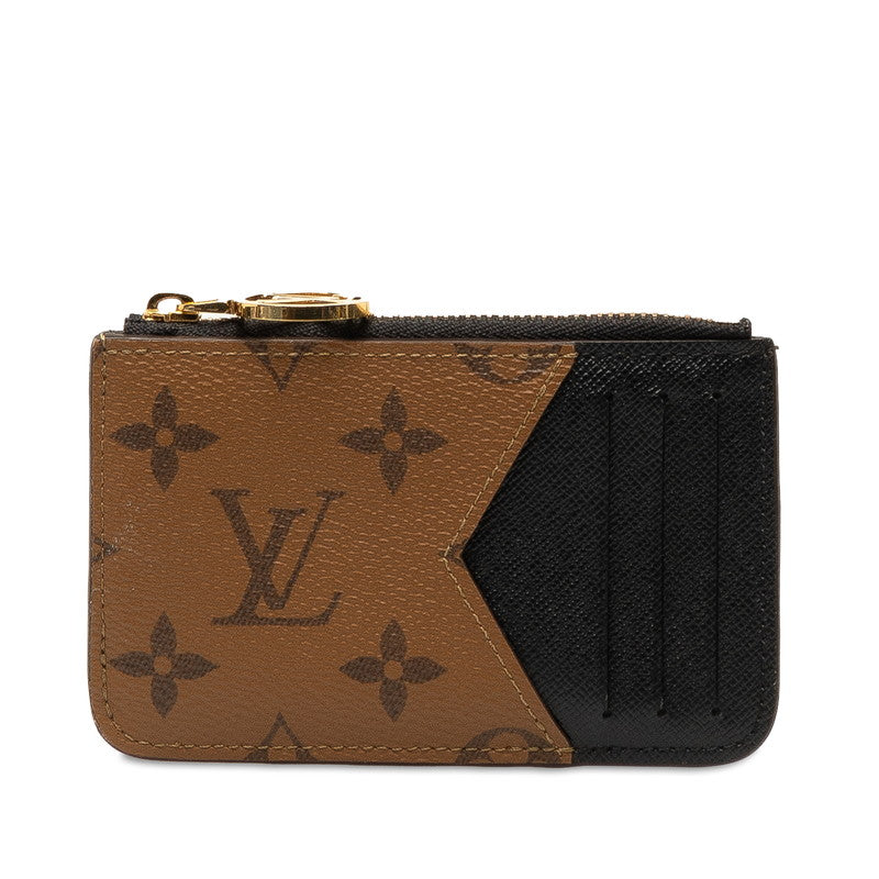 ルイ ヴィトン モノグラム リバース ポルト カルト ロミー カードケース M81912 ブラウン ブラック レザー レディース LOUIS VUITTON 【中古】