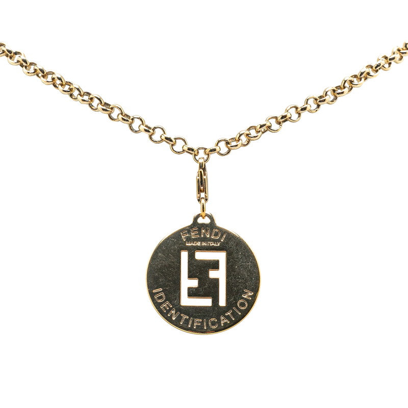 フェンディ FFロゴ ネックレス ゴールド メッキ レディース FENDI 【中古】