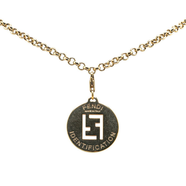 フェンディ FFロゴ ネックレス ゴールド メッキ レディース FENDI 【中古】