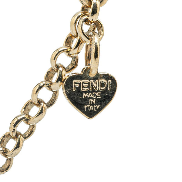 フェンディ FFロゴ ネックレス ゴールド メッキ レディース FENDI 【中古】