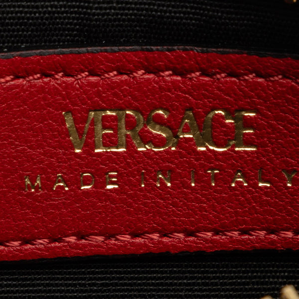 ヴェルサーチェ メデューサ カードケース レッド ゴールド レザー レディース VERSACE 【中古】