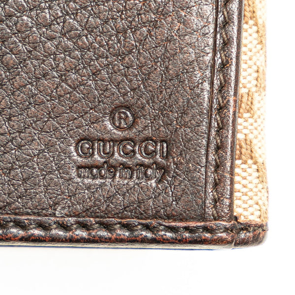 グッチ ディアマンテ ホースビット 長財布 245754 ベージュ ブラウン キャンバス レザー レディース GUCCI 【中古】