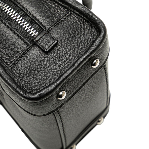 ロエベ アナグラム アマソナ マイクロミニ ショルダーバッグ ハンドバッグ 2WAY ブラック レザー レディース LOEWE 【中古】