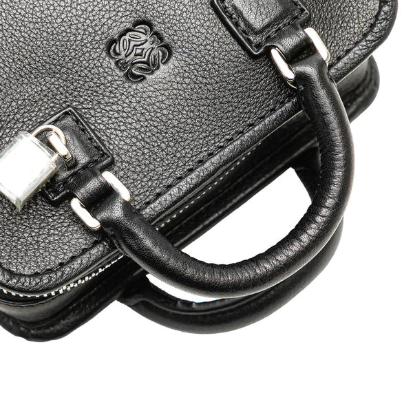 ロエベ アナグラム アマソナ マイクロミニ ショルダーバッグ ハンドバッグ 2WAY ブラック レザー レディース LOEWE 【中古】