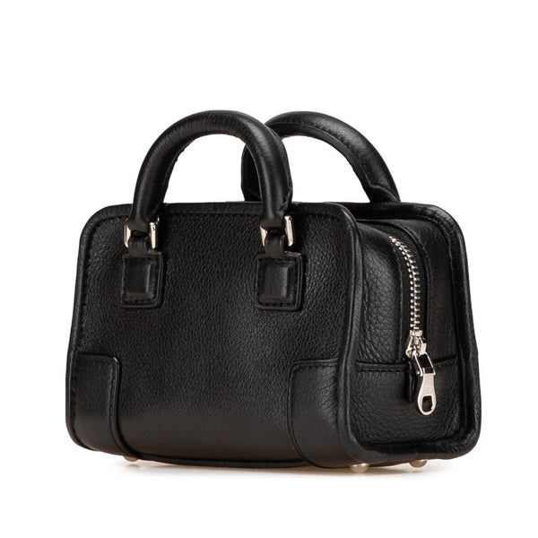 ロエベ アナグラム アマソナ マイクロミニ ショルダーバッグ ハンドバッグ 2WAY ブラック レザー レディース LOEWE 【中古】