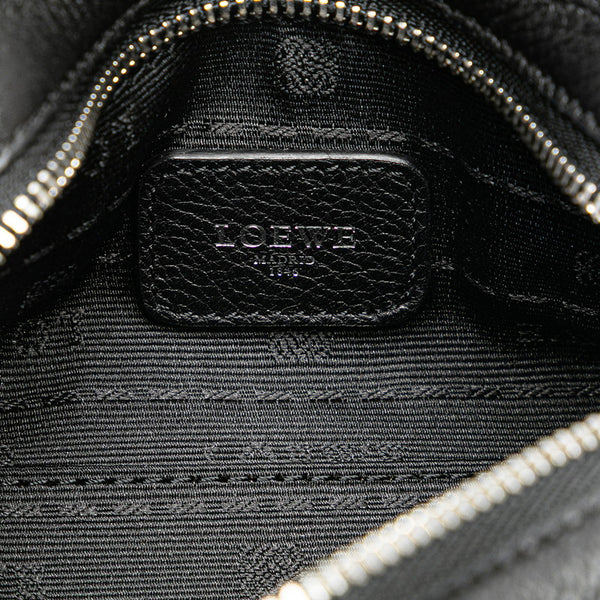ロエベ アナグラム アマソナ マイクロミニ ショルダーバッグ ハンドバッグ 2WAY ブラック レザー レディース LOEWE 【中古】