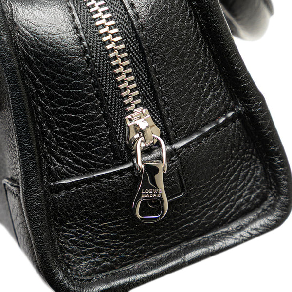 ロエベ アナグラム アマソナ マイクロミニ ショルダーバッグ ハンドバッグ 2WAY ブラック レザー レディース LOEWE 【中古】
