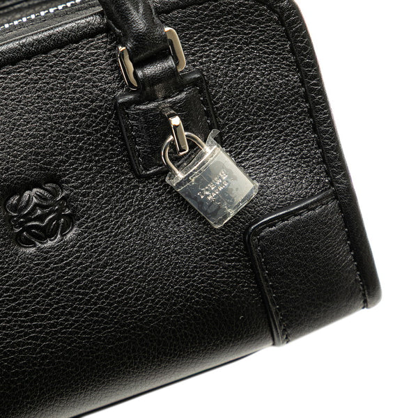 ロエベ アナグラム アマソナ マイクロミニ ショルダーバッグ ハンドバッグ 2WAY ブラック レザー レディース LOEWE 【中古】