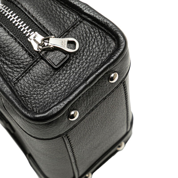 ロエベ アナグラム アマソナ マイクロミニ ショルダーバッグ ハンドバッグ 2WAY ブラック レザー レディース LOEWE 【中古】