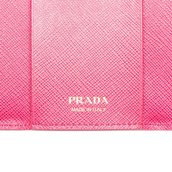 プラダ フラワー 花 モチーフ 6連 キーケース 1PG222 ピンク マルチカラー レザー レディース PRADA 【中古】